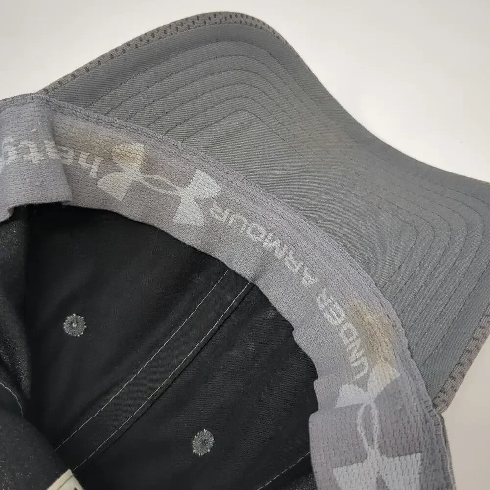 Under Armour Baseball Cap Gray XL Fitted HeatGear Textured Polyester Sport Hat